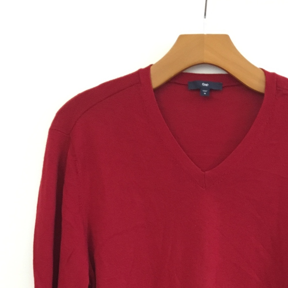 Gap Red V Neck Sweater